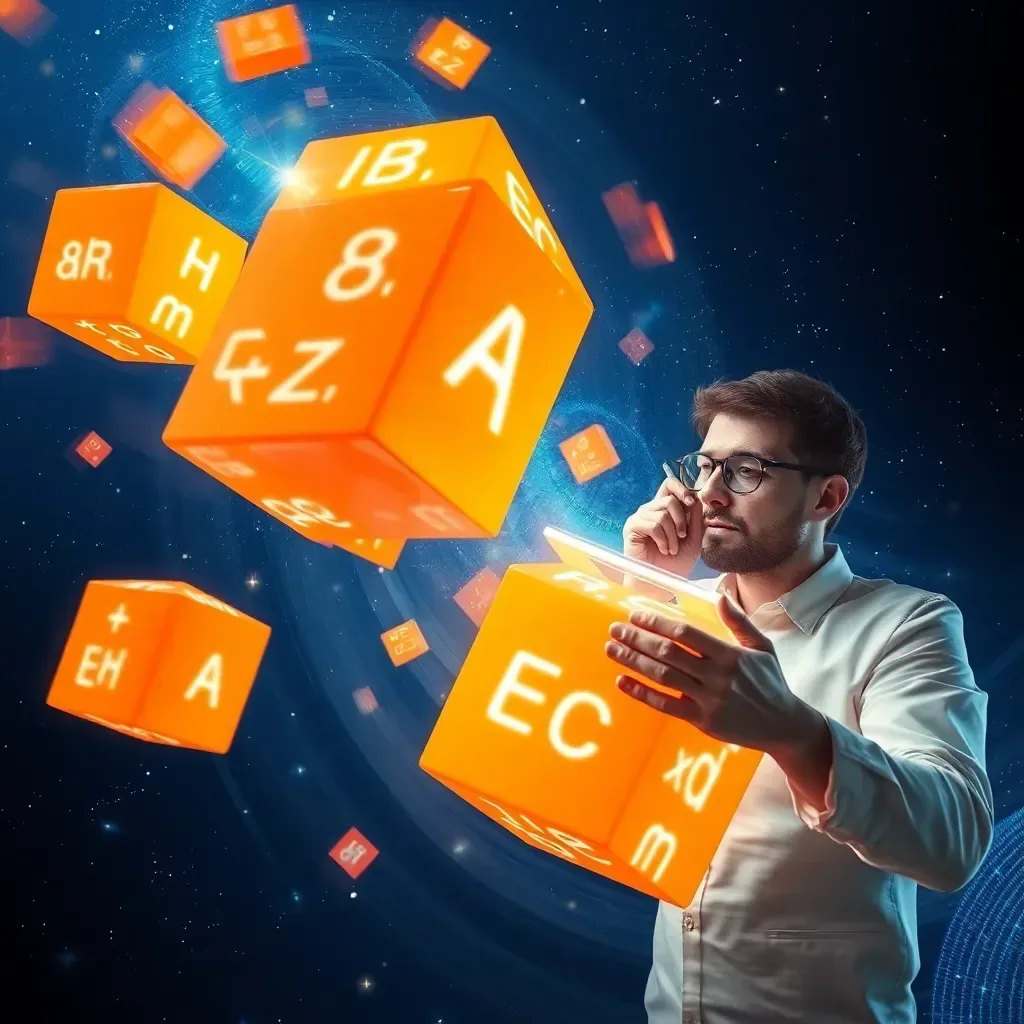 Spinning Cubes of Letters