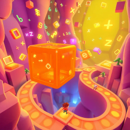 Spinning Cube Math Adventure - Text-based game