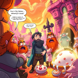 Gods and Gags: Whose Adventure Is It Anyway? - Text-based game